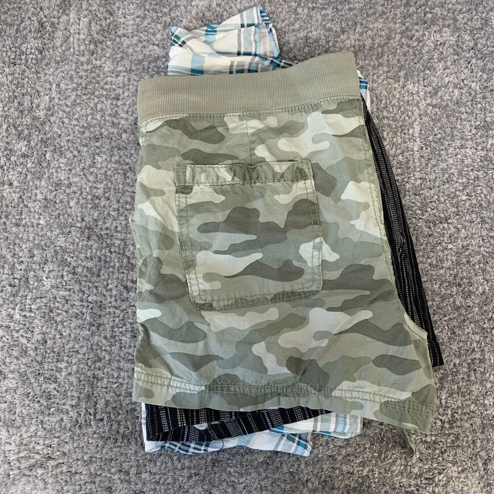Ana Shorts Set‎ of 2 Camouflage Twill Stripped Size 4 Cute Summer Mid Rise